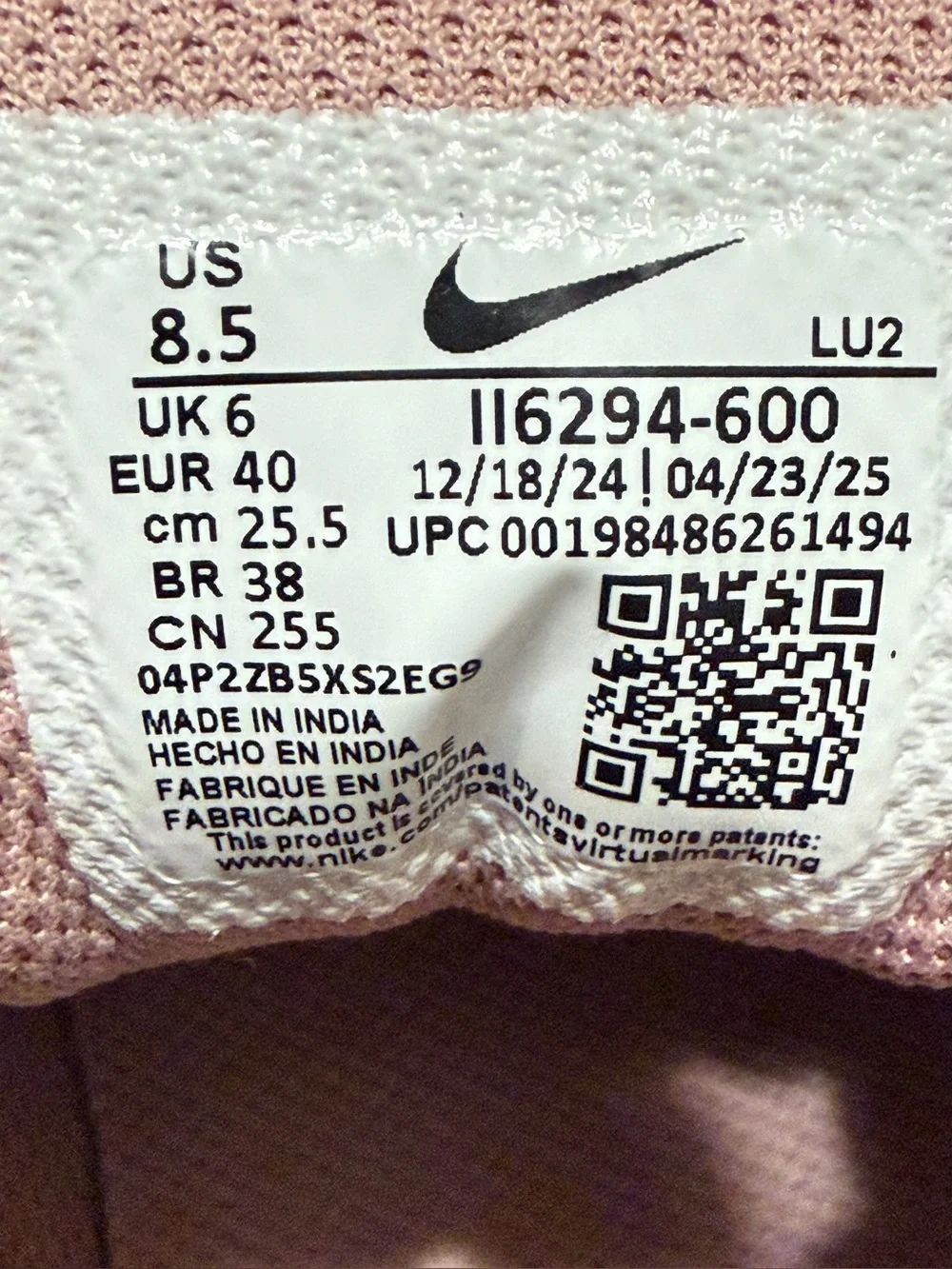 Nike V5 RNR Women's Particle Pink/Black/Ivory Mesh Athletic Sneakers 8.5m - Picture 7 of 12
